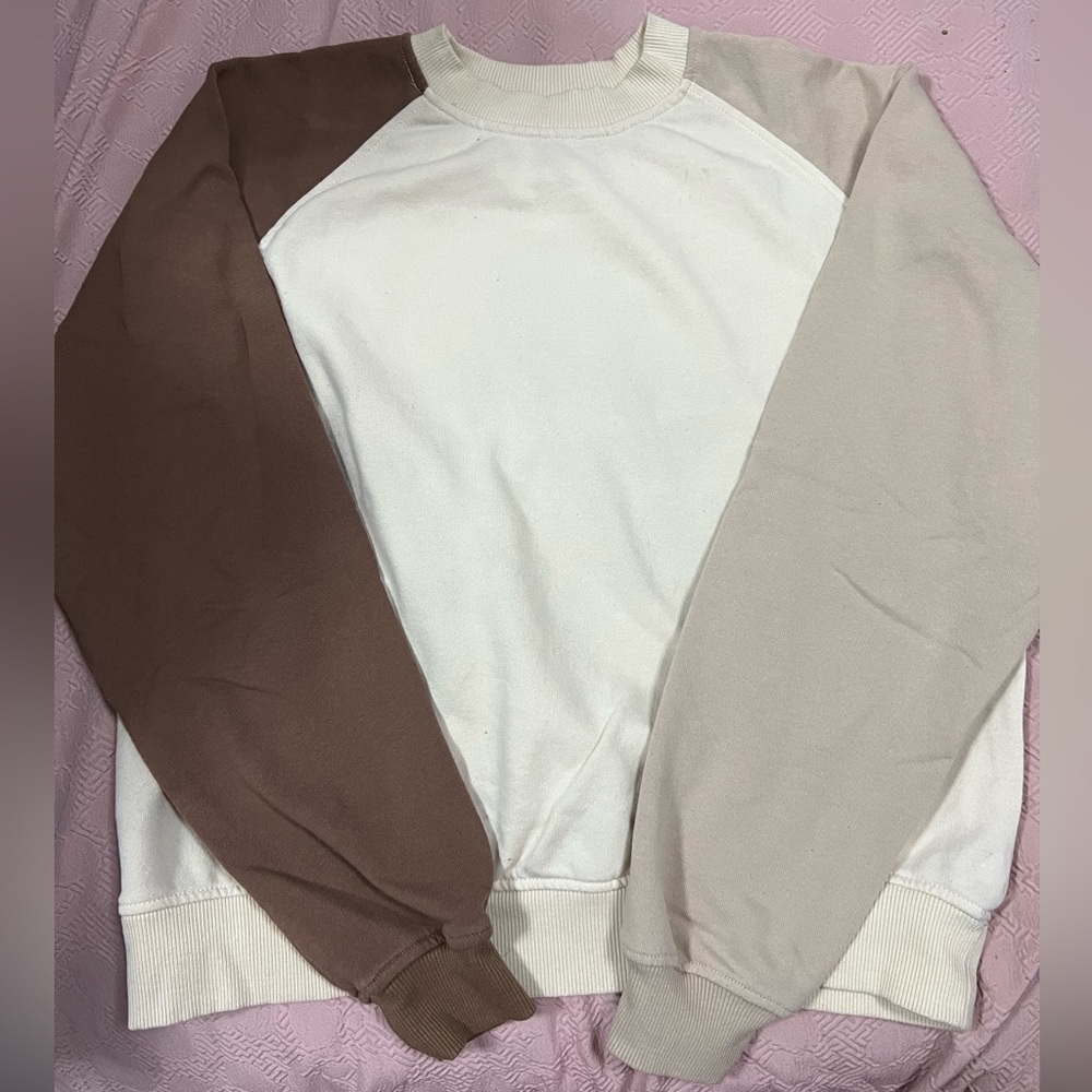 Three Colored Cotton on Crewneck Sweater